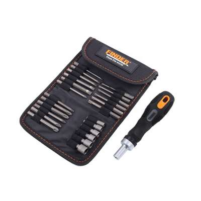 26-piece multifunctional household tool kit 6150CRV ratchet cutter head portable magnetic screwdriver set