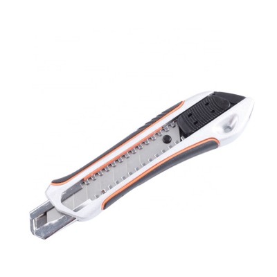 Heavy duty high carbon steel blade 18mm zinc alloy blade with ABS and TPR handle telescopic retractable utility knife