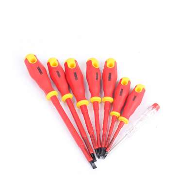 High Quality Multifunctional Small Mini Precision Magnetic 8 PCS Insulated Tester Screwdriver Repair Hand Tools Kit Set