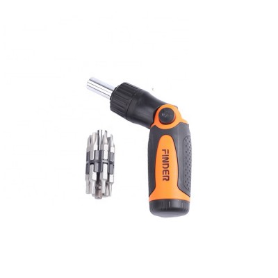 Practical 14-piece ratchet screwdriver tool set PP TPR orange black handle multi-purpose screwdriver repair kit tool