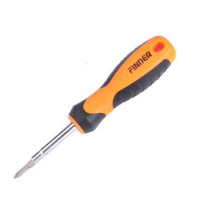 4 in 1 screwdriver set stubby multi-purpose household tool PP TPR orange black handle multi-purpose screwdriver set